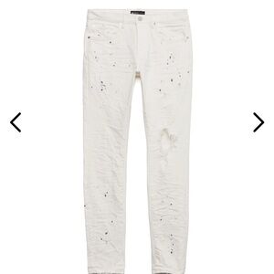 Trendy White Distressed Skinny Jeans